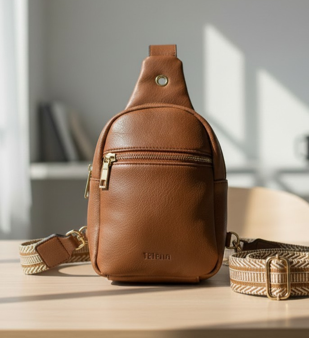 Telena Small Sling Bag for Women Faux Leather Crossbody Fanny Pack Chest Bag